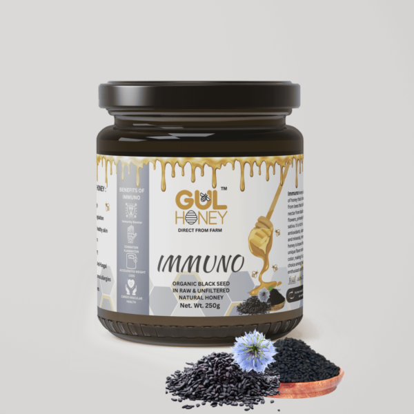 Gul Honey Immuno Honey Kalonji Black Seed -100% Pure Natural Organic Honey