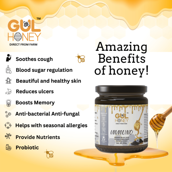 Gul Honey Immuno Honey -100% pure Natural Organic Honey