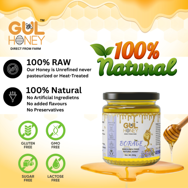 Gul Honey Borage Honey -100% pure Natural Organic Honey