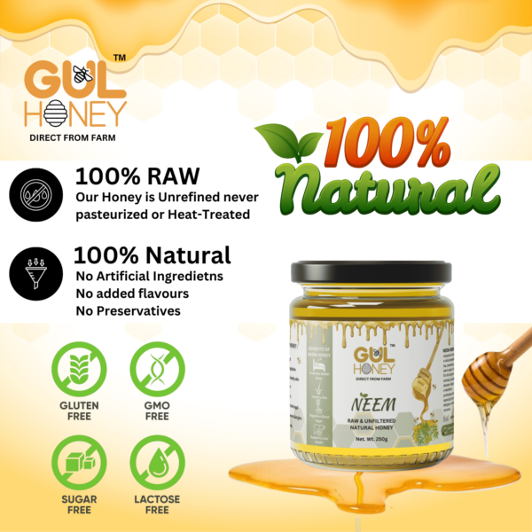 Gul Honey Neem Honey -100% pure Natural Organic Honey