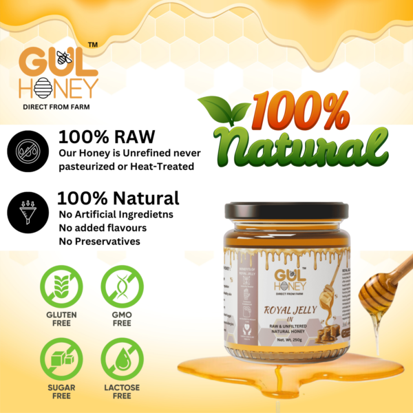 Gul Honey Royal Jelly Honey -100% pure Natural Organic Honey