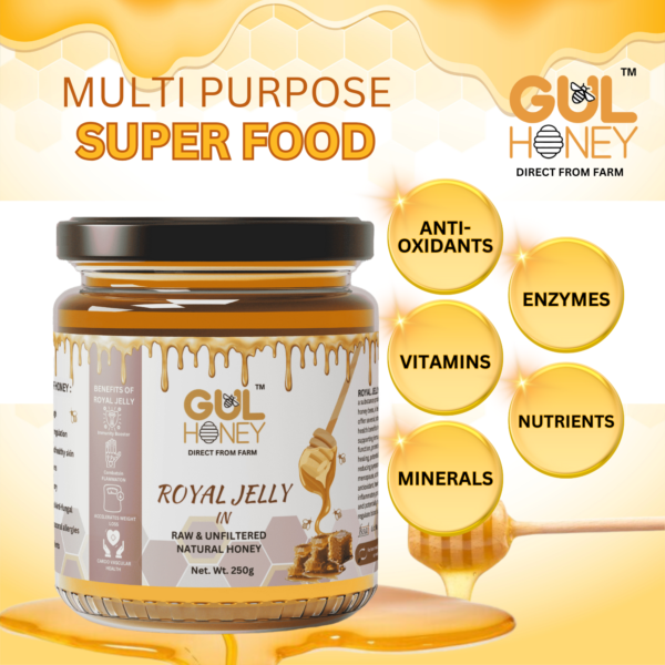 Gul Honey Royal Jelly Honey -100% pure Natural Organic Honey