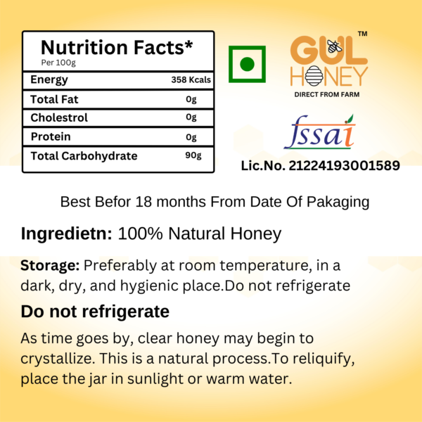 Gul Honey Royal Jelly Honey -100% pure Natural Organic Honey